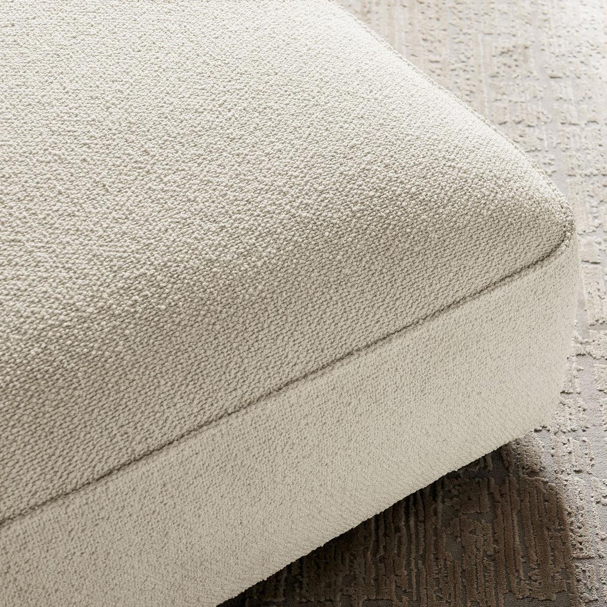 Auren Lattice Bouclé Upholstered Ottoman