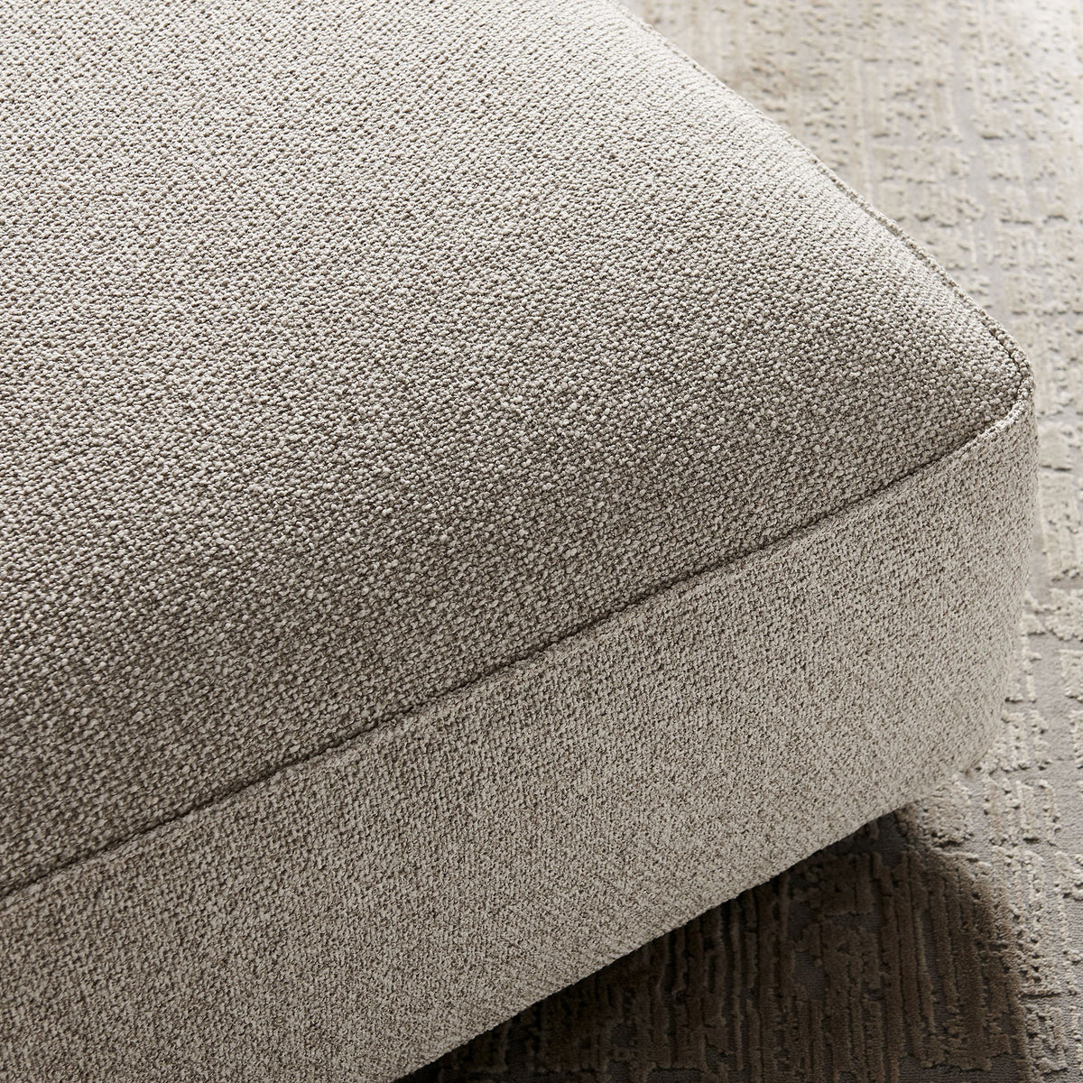 Auren Lattice Bouclé Upholstered Ottoman