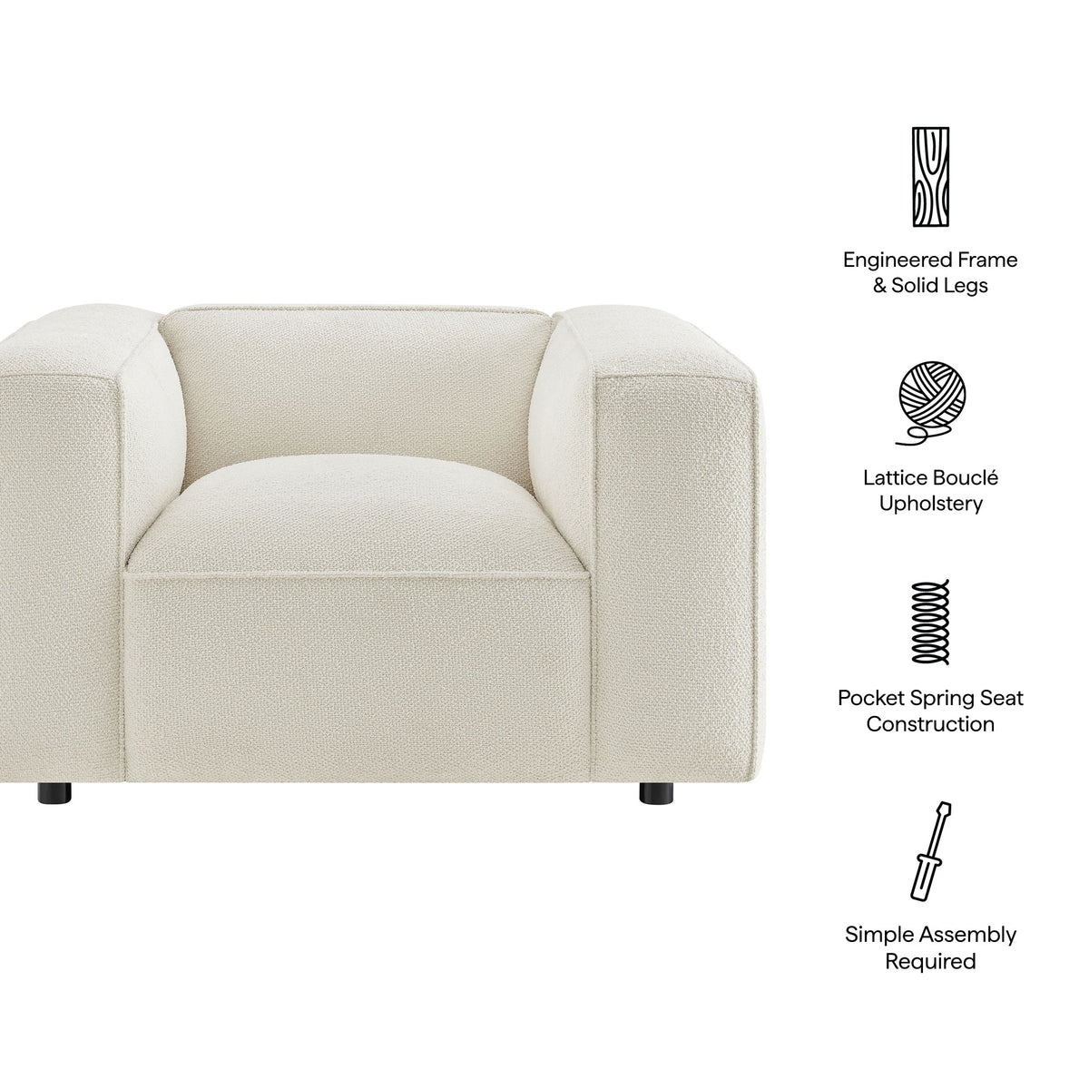 Auren Lattice Bouclé Upholstered Accent Chair
