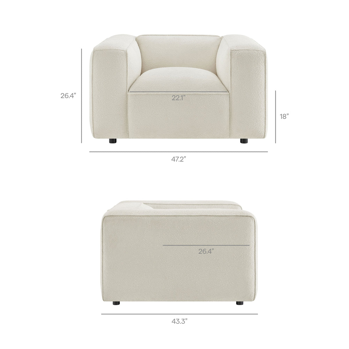 Auren Lattice Bouclé Upholstered Accent Chair