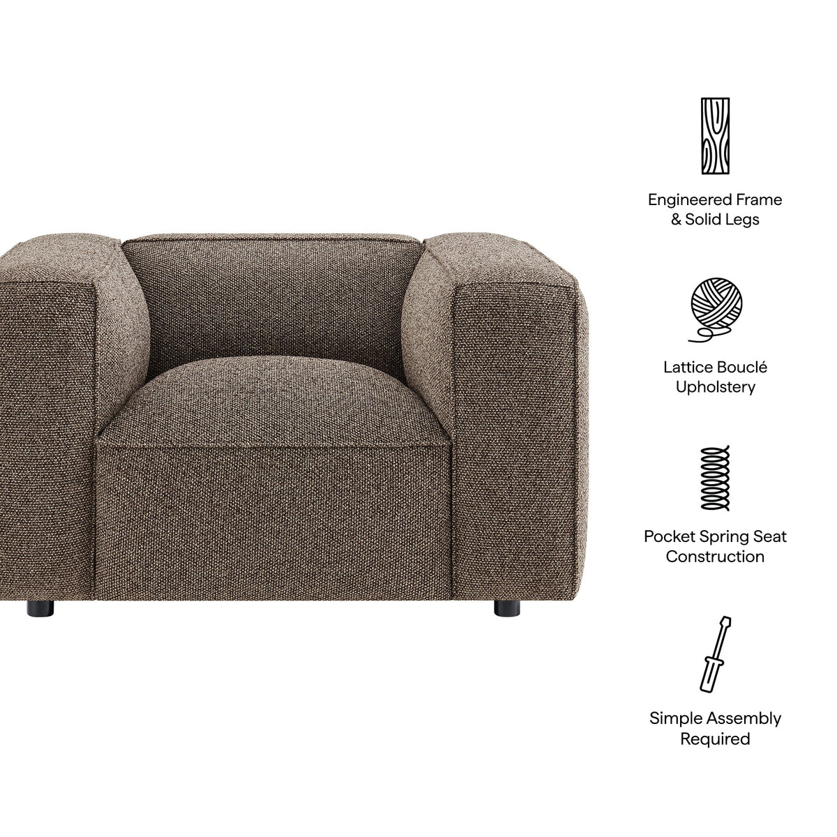 Auren Lattice Bouclé Upholstered Accent Chair