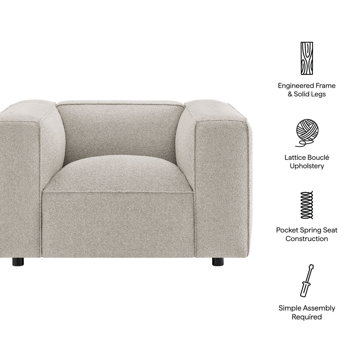 Auren Lattice Bouclé Upholstered Accent Chair