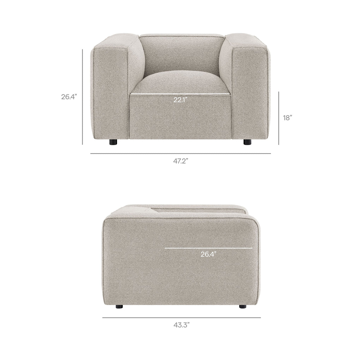 Auren Lattice Bouclé Upholstered Accent Chair