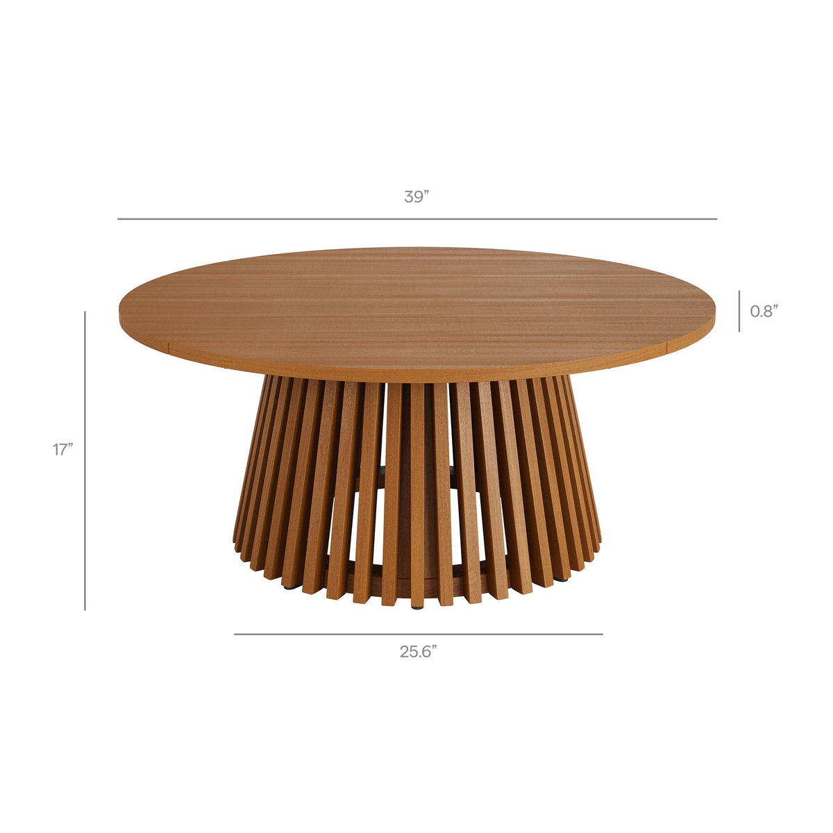 Lane 39 Inch Round Outdoor Teak Wood Coffee Table