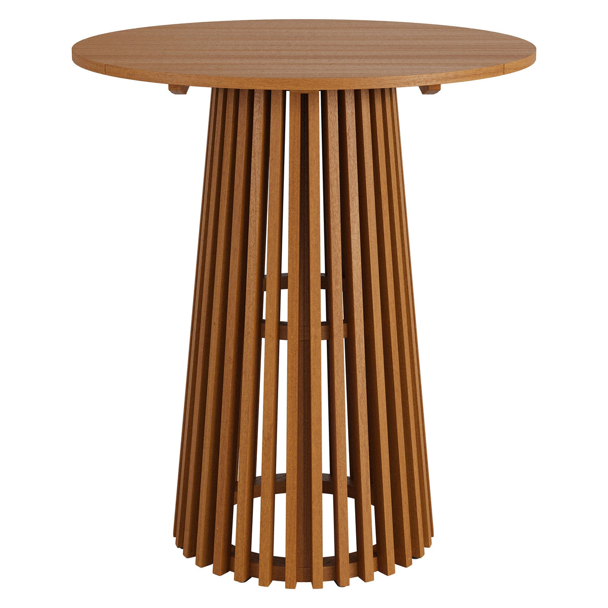 Lane 35 Inch Round Outdoor Teak Wood Bar Table