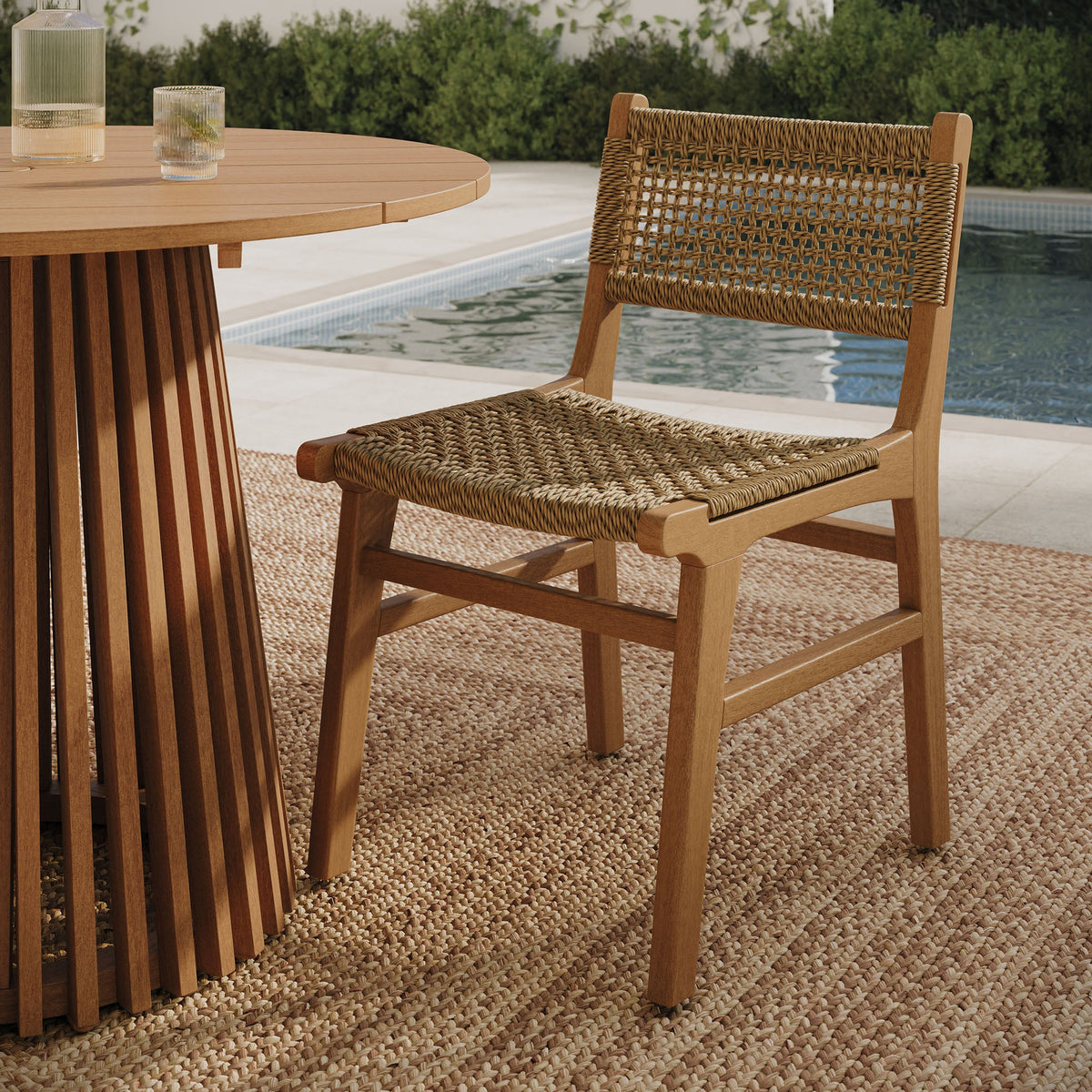 Rowe Outdoor Teak Wood Dining Chair