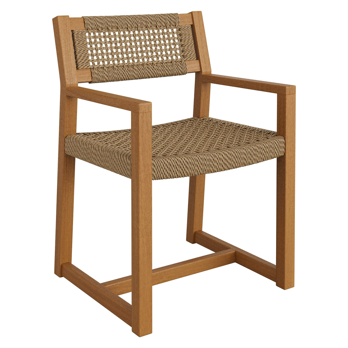 Reed Outdoor Teak Wood Rattan Dining Chair