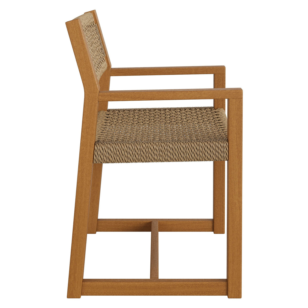 Reed Outdoor Teak Wood Rattan Dining Chair
