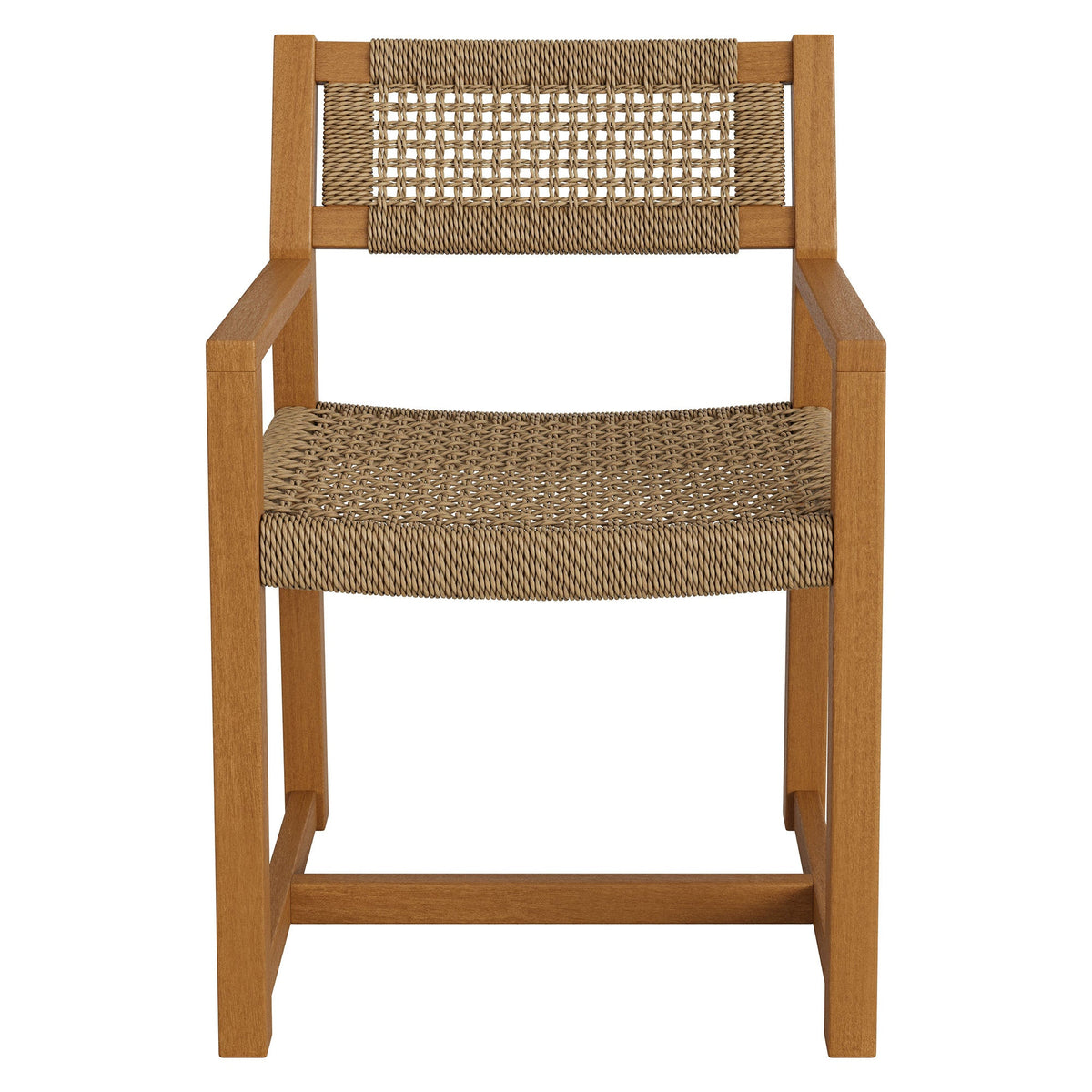Reed Outdoor Teak Wood Rattan Dining Chair
