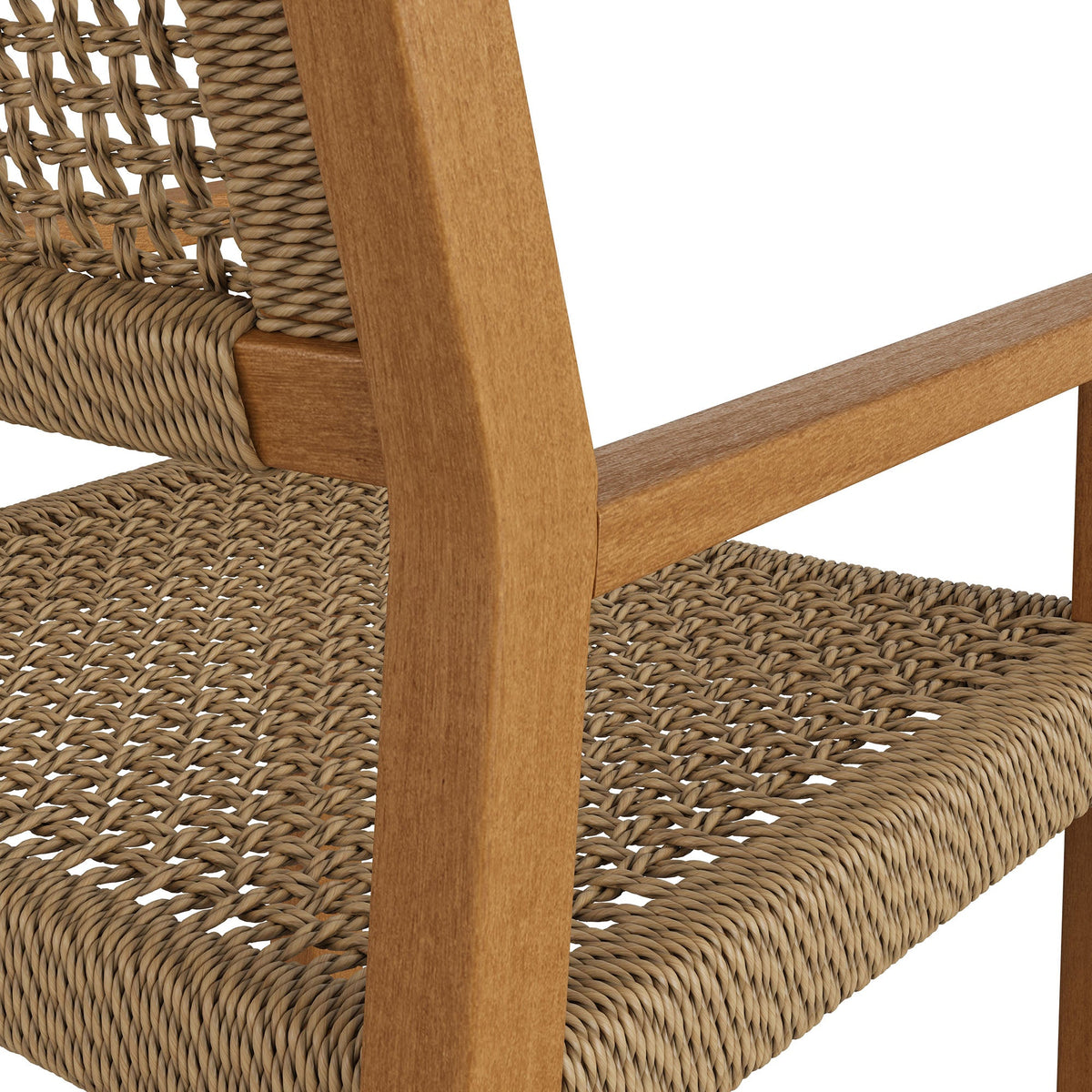 Reed Outdoor Teak Wood Rattan Dining Chair