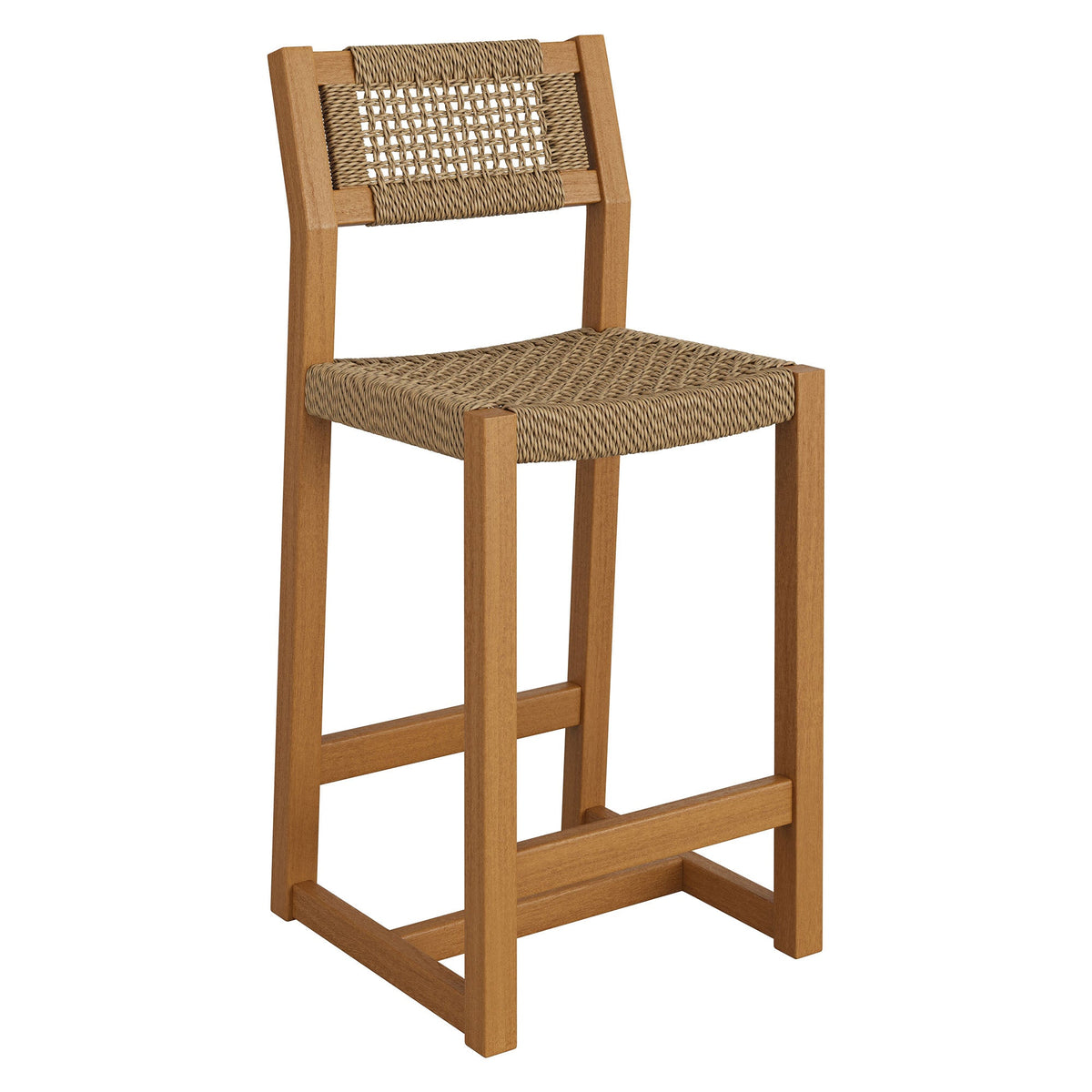 Reed 40 Inch Outdoor Outdoor Teak Wood Counter Stool