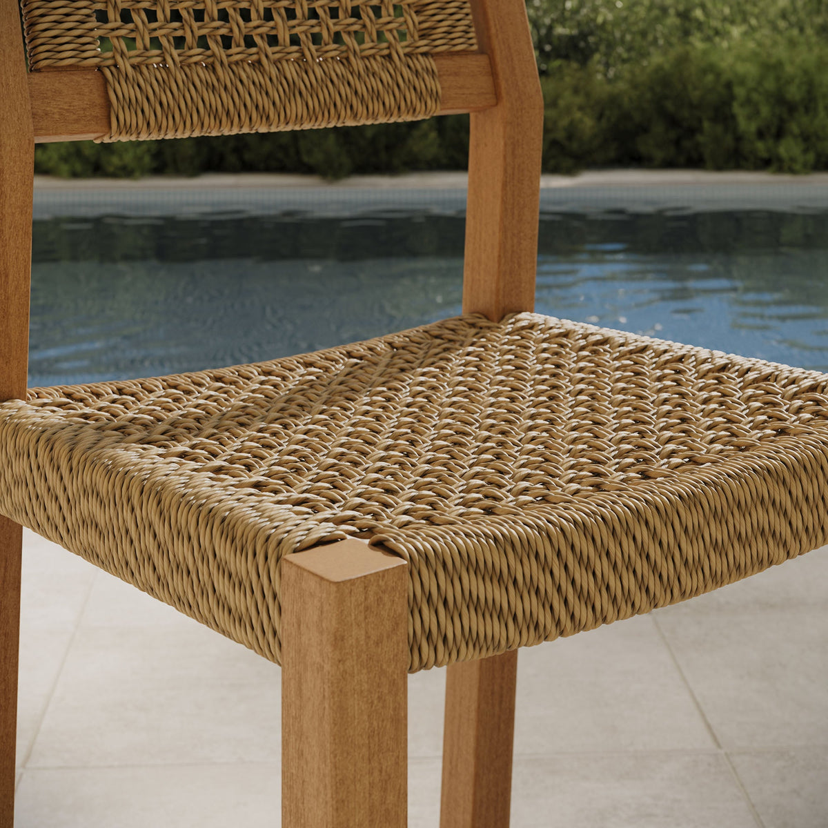 Reed 40 Inch Outdoor Outdoor Teak Wood Counter Stool