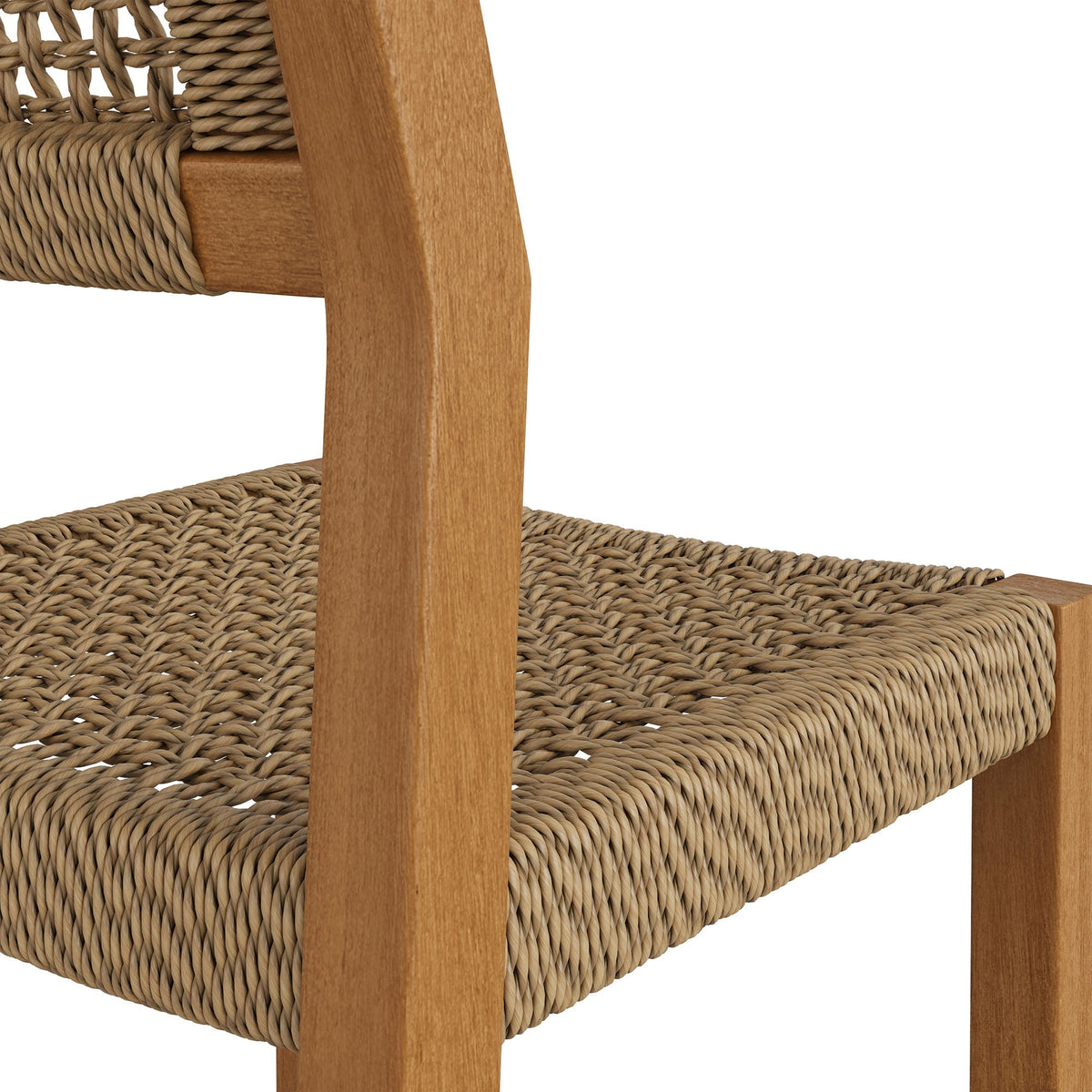 Reed 44 Inch Outdoor Outdoor Teak Wood Rattan Bar Stool