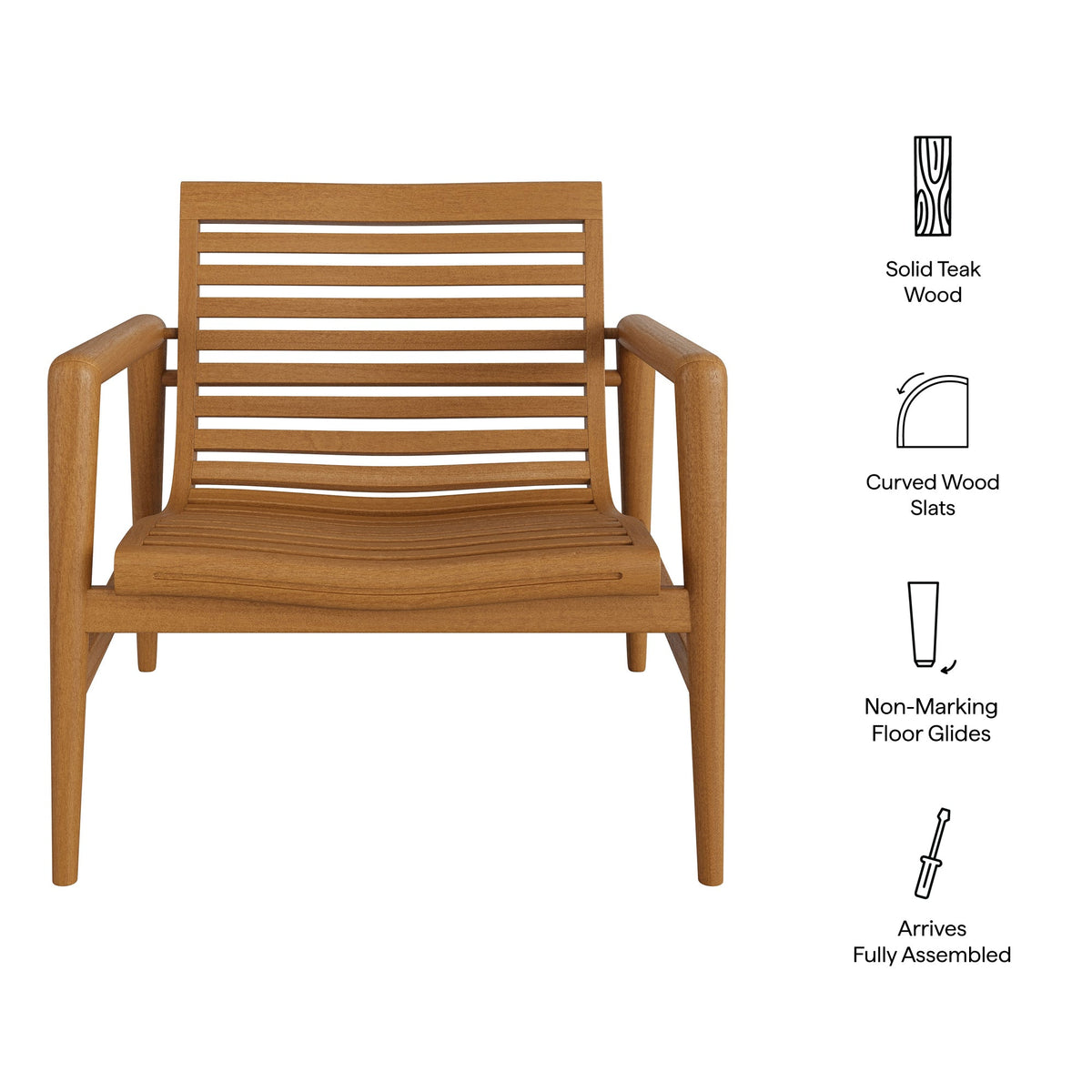 Hayden Outdoor Teak Wood Armchair