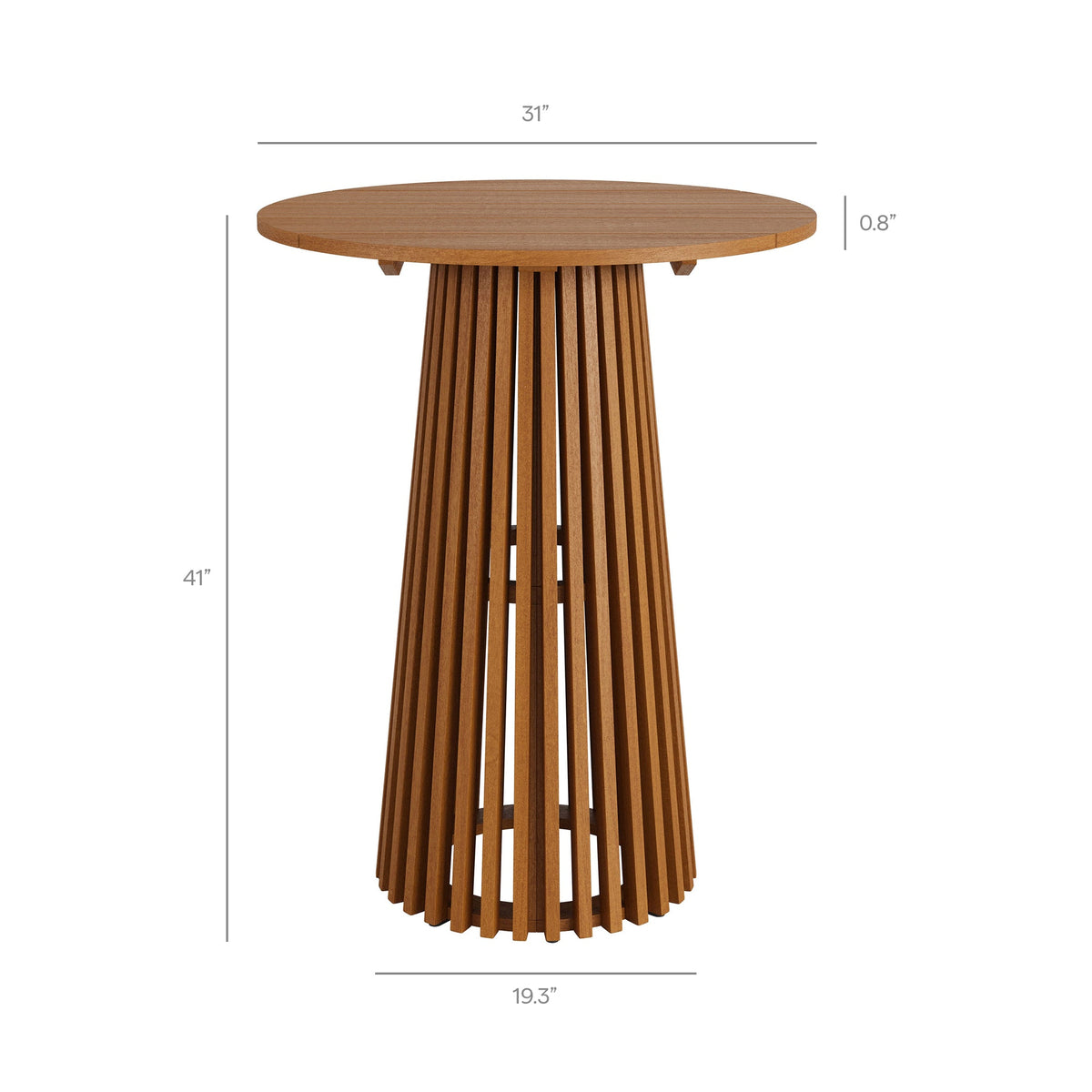 Reed 3-Piece Outdoor Teak Wood Bar Set