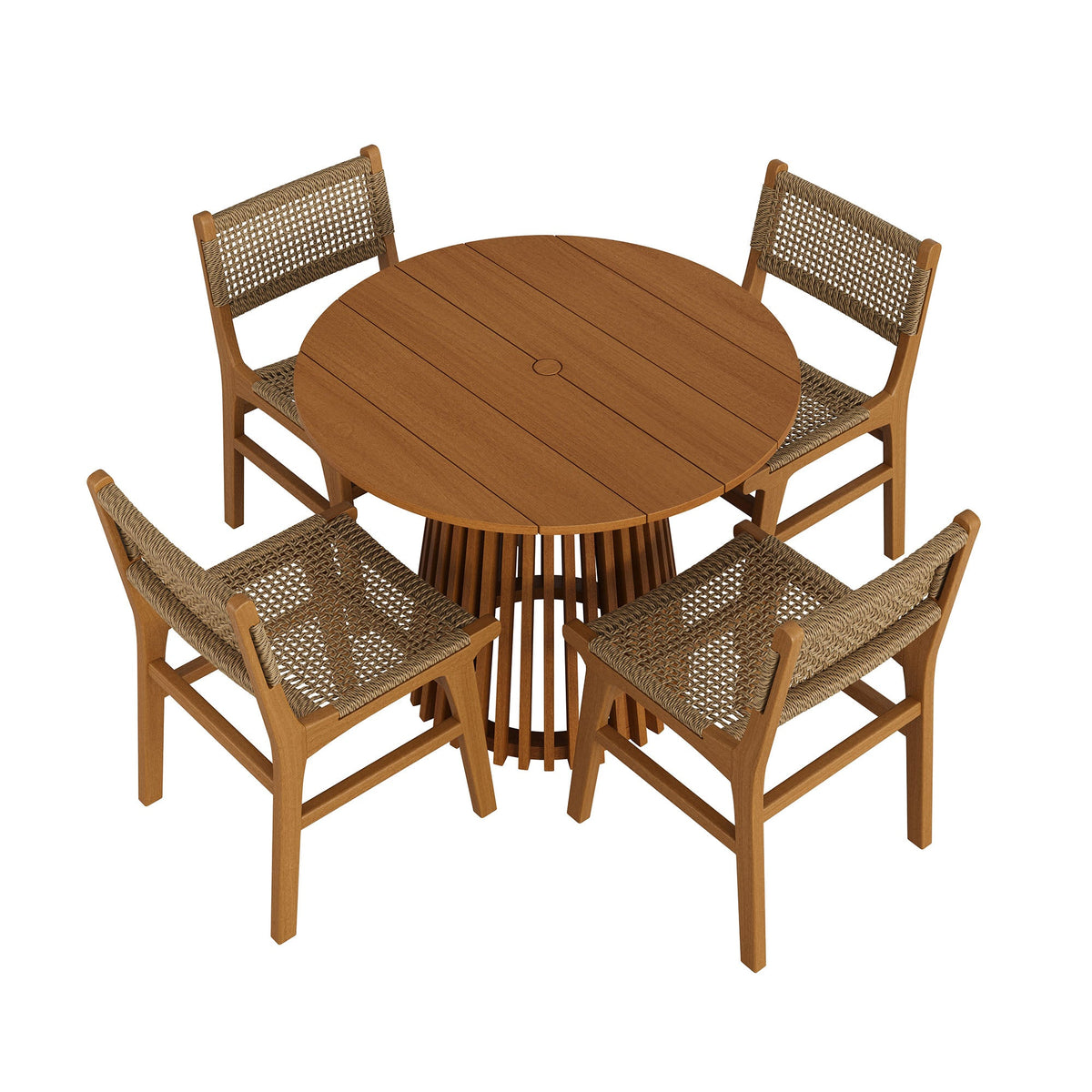 Rowe 5-Piece Outdoor Teak Wood Dining Set