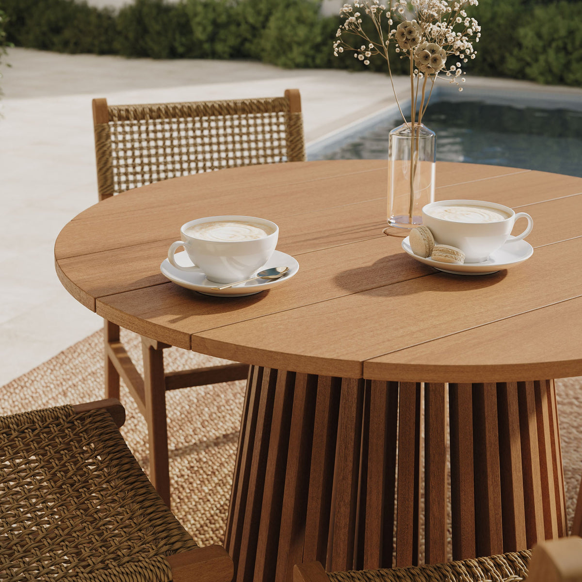 Reed 5-Piece Outdoor Teak Wood Dining Set