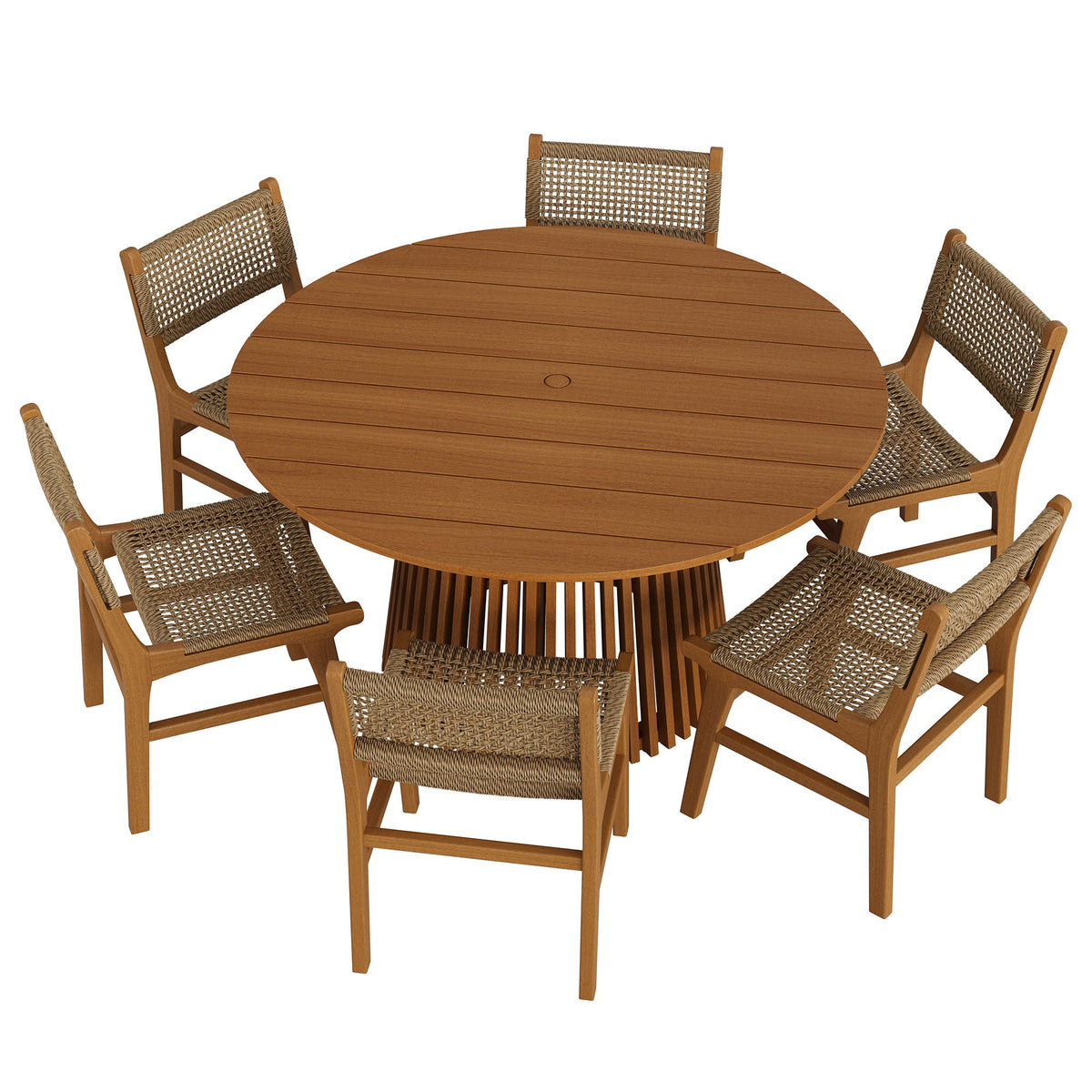 Rowe 7-Piece Outdoor Teak Wood Dining Set