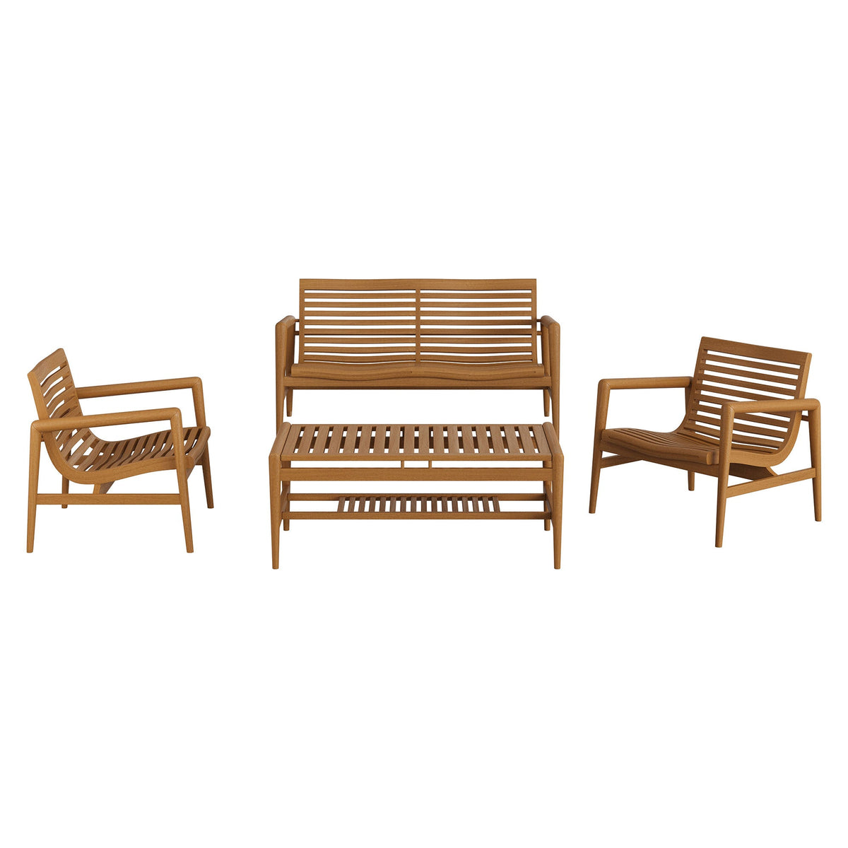Hayden 4-Piece Outdoor Teak Wood Furniture Set
