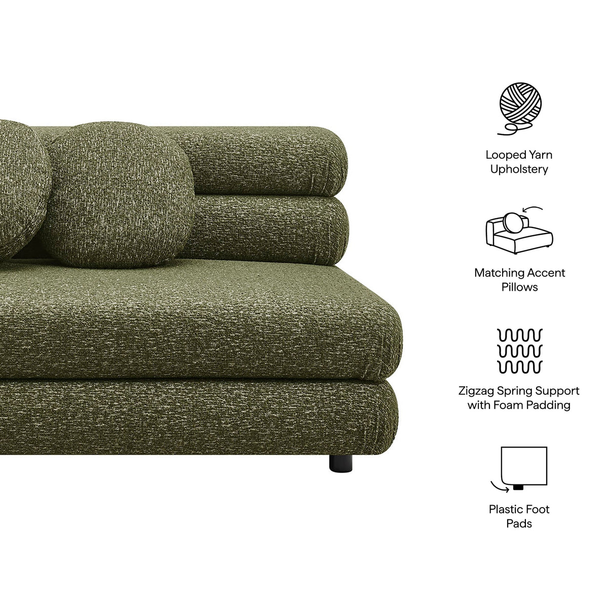Jubilee Upholstered Modular Armless Loveseat