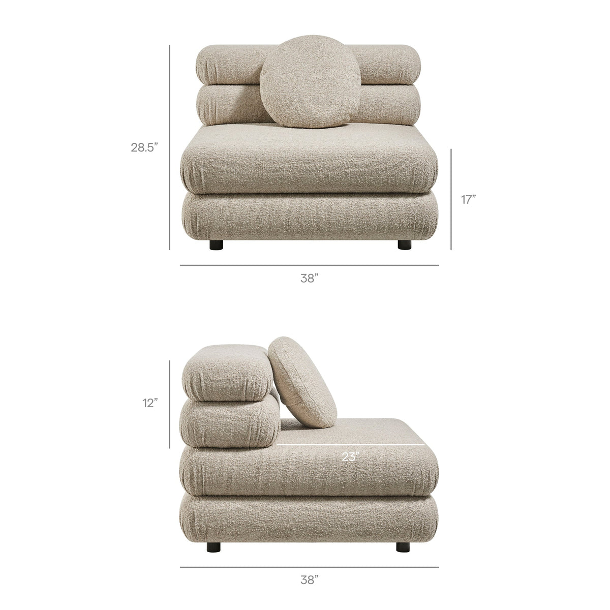 Jubilee 4-Piece Upholstered Modular Sofa Set