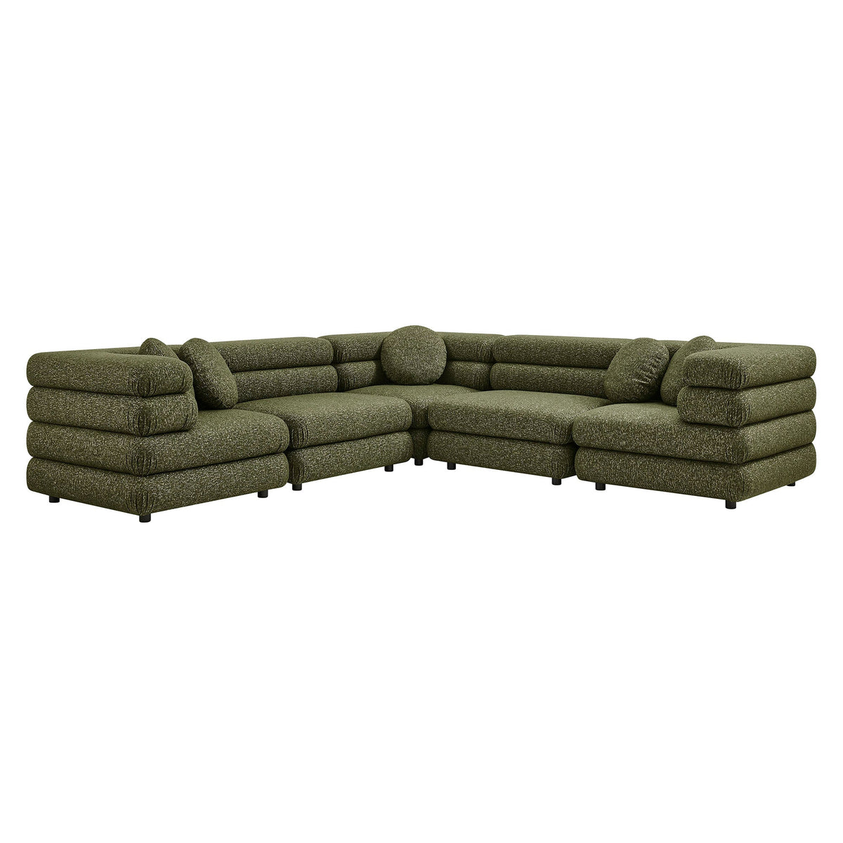 Jubilee 5-Piece Upholstered Modular L-Shaped Sofa Set