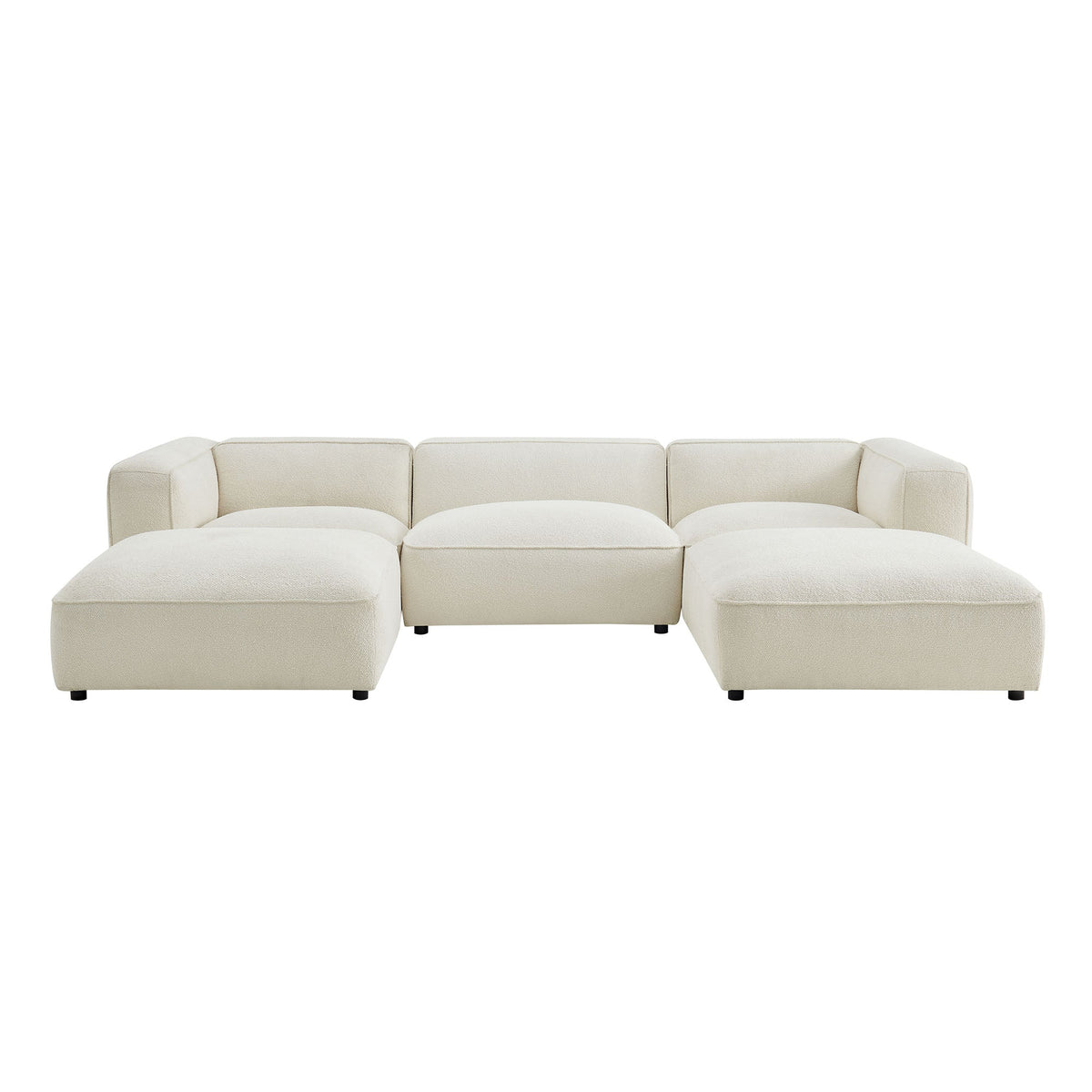 Auren 5 Piece Lattice Bouclé Upholstered Modular Sectional