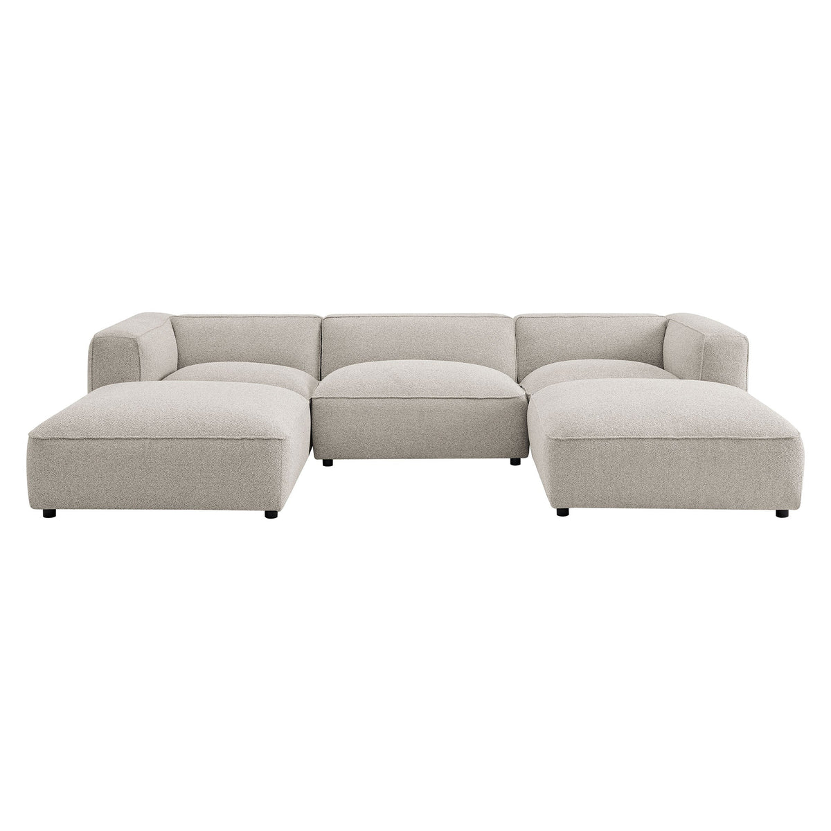 Auren 5 Piece Lattice Bouclé Upholstered Modular Sectional