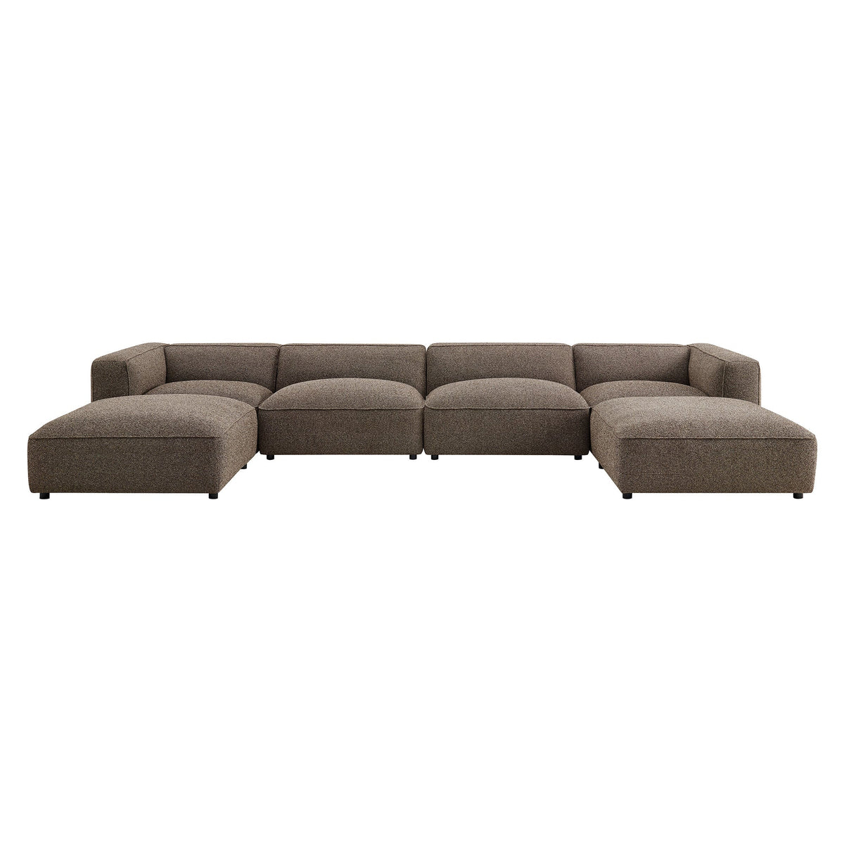 Auren 6 Piece Lattice Bouclé Upholstered Modular Sectional
