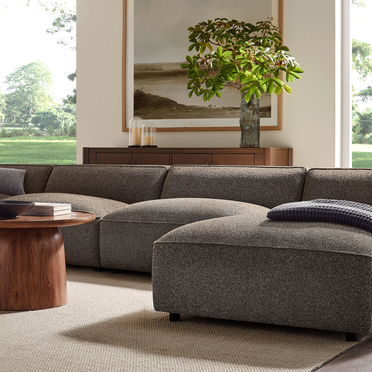 Auren 6 Piece Lattice Bouclé Upholstered Modular Sectional