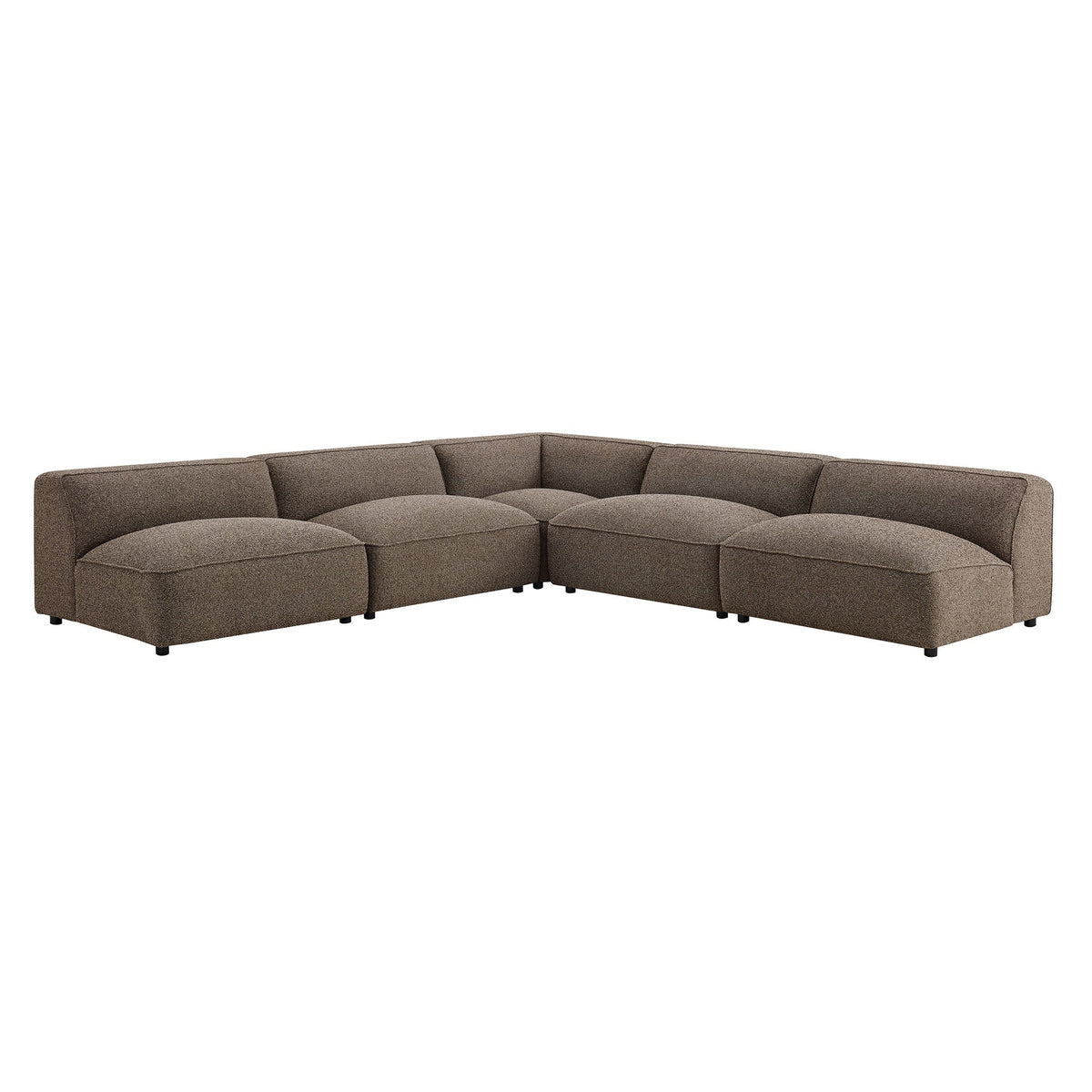 Auren 5 Piece Lattice Bouclé Upholstered Modular Corner Sectional