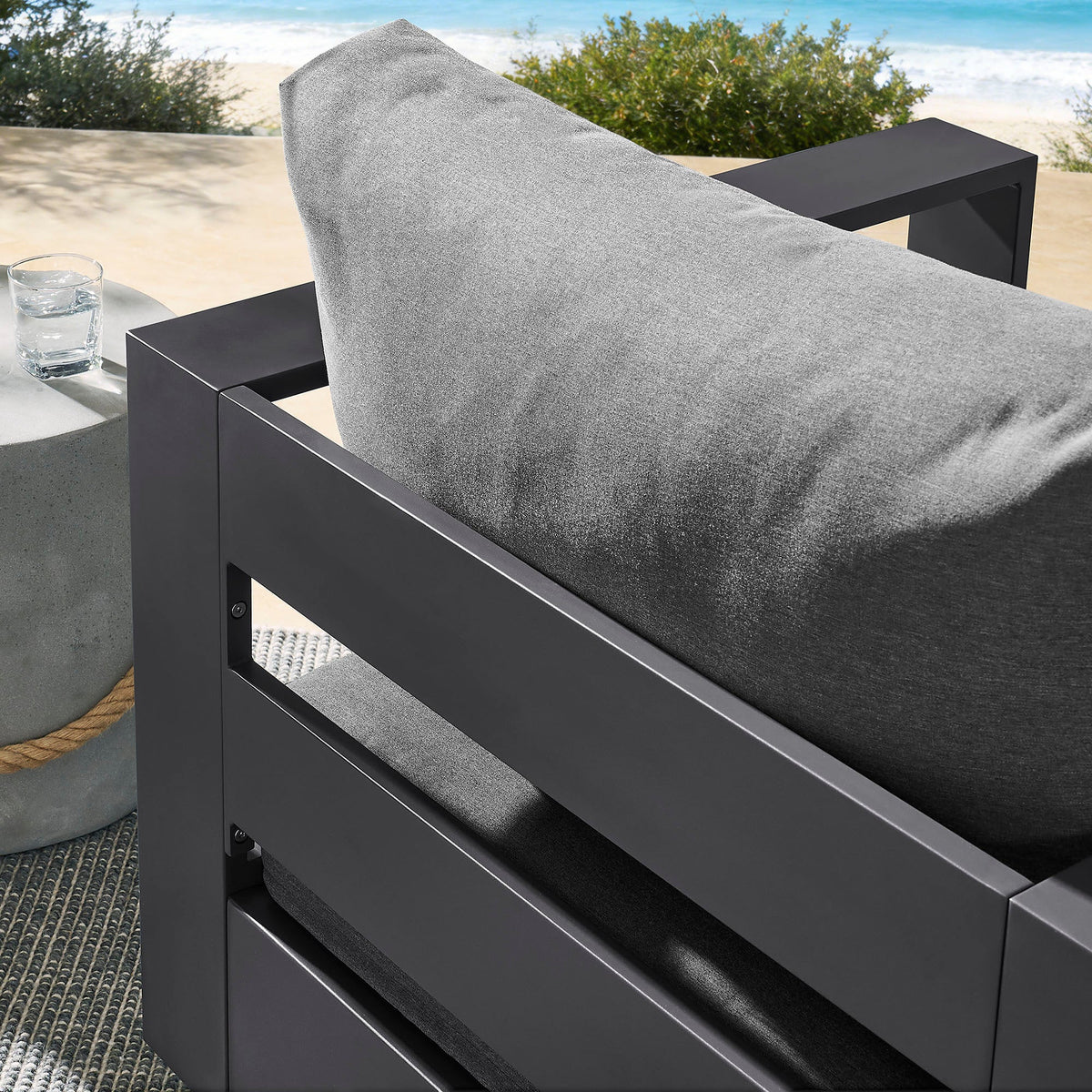 Tahoe Outdoor Powder-Coated Aluminum Swivel Armchair