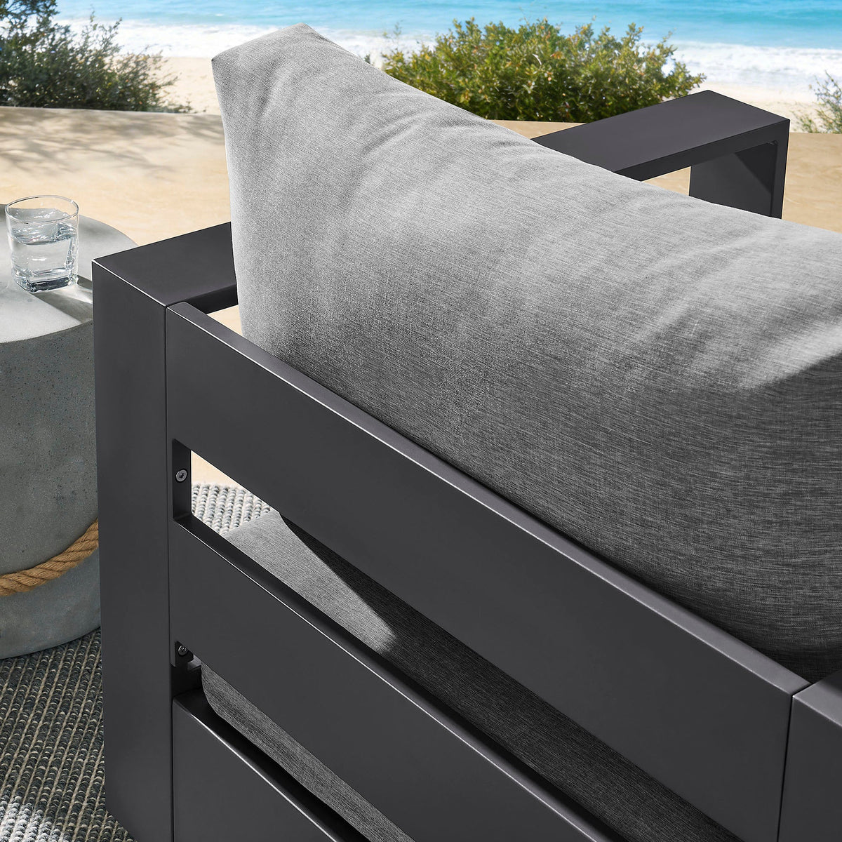 Tahoe Outdoor Powder-Coated Aluminum Swivel Armchair