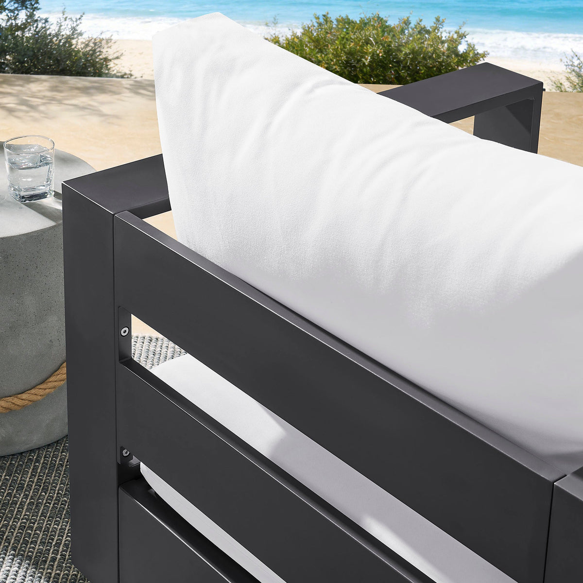 Tahoe Outdoor Powder-Coated Aluminum Swivel Armchair