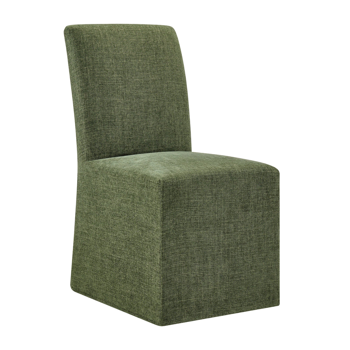 Aster Slub Weave Fabric Slipcovered Dining Chairs Set of 2