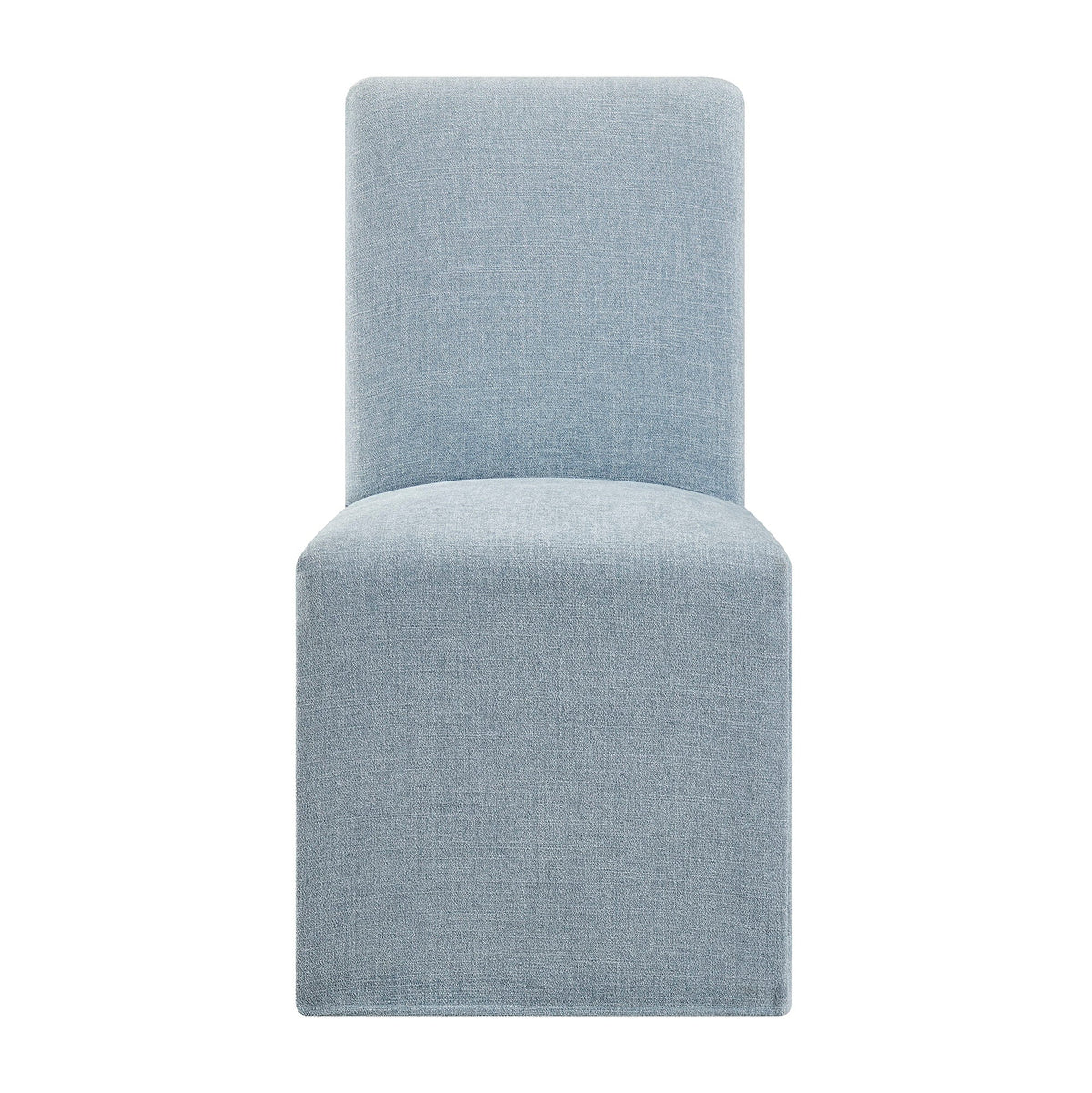 Aster Slub Weave Fabric Slipcovered Dining Chairs Set of 2