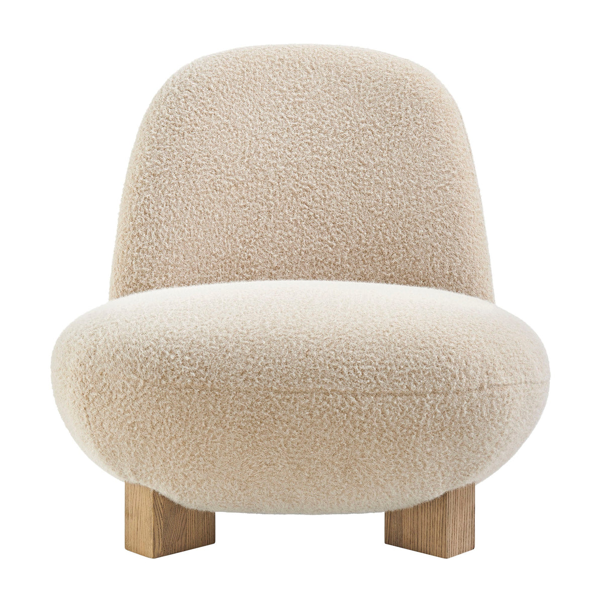 Norwood Faux Mohair Bean Shaped Accent Chair
