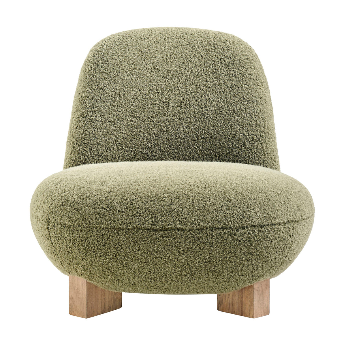 Norwood Faux Mohair Bean Shaped Accent Chair