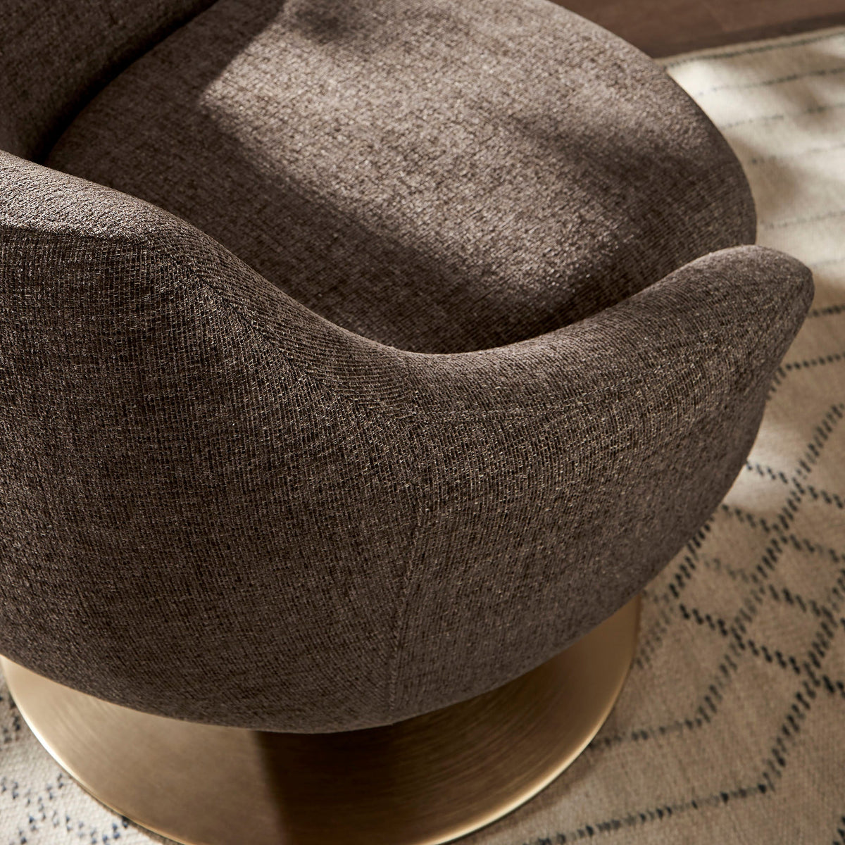 Quimby Melange Chenille Swivel Accent Chair