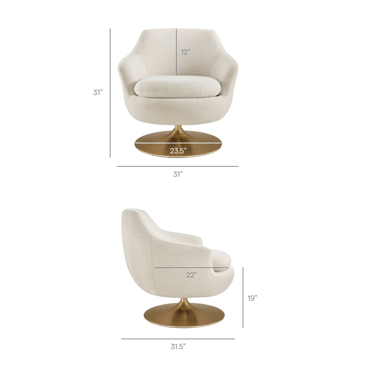 Quimby Melange Chenille Swivel Accent Chair
