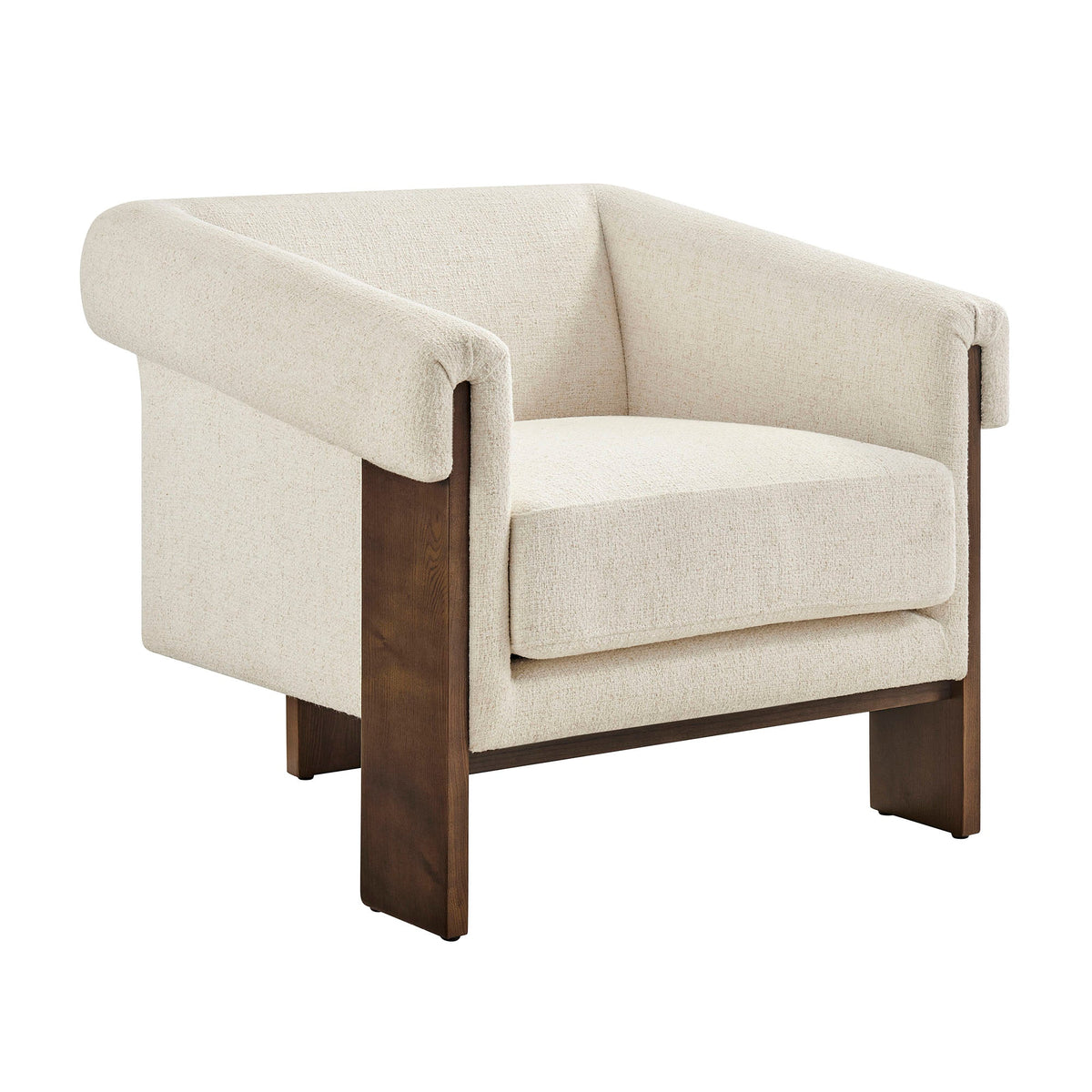 Halbrook Linen Blend Tripod Accent Chair