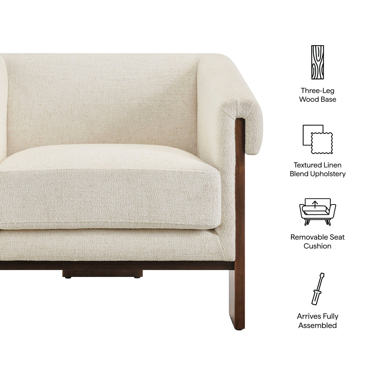 Halbrook Linen Blend Tripod Accent Chair