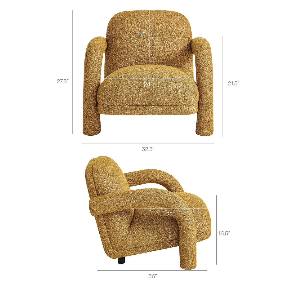 Ferris Textured Woven Fabric Lounge Chair