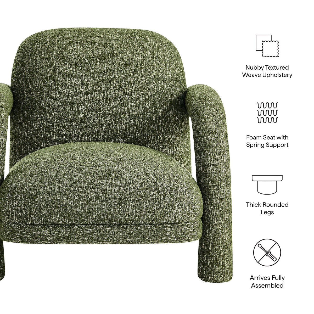 Ferris Textured Woven Fabric Lounge Chair