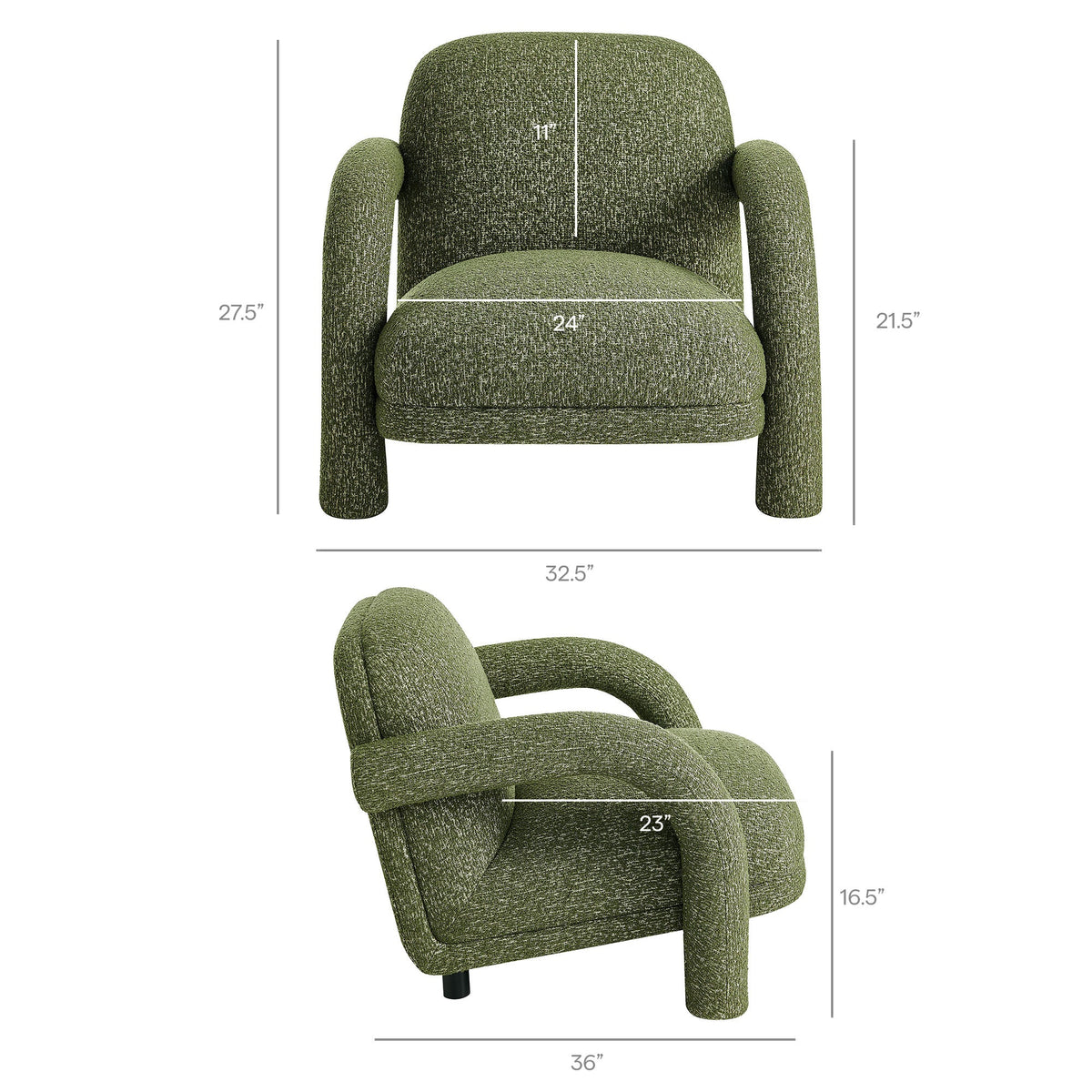 Ferris Textured Woven Fabric Lounge Chair