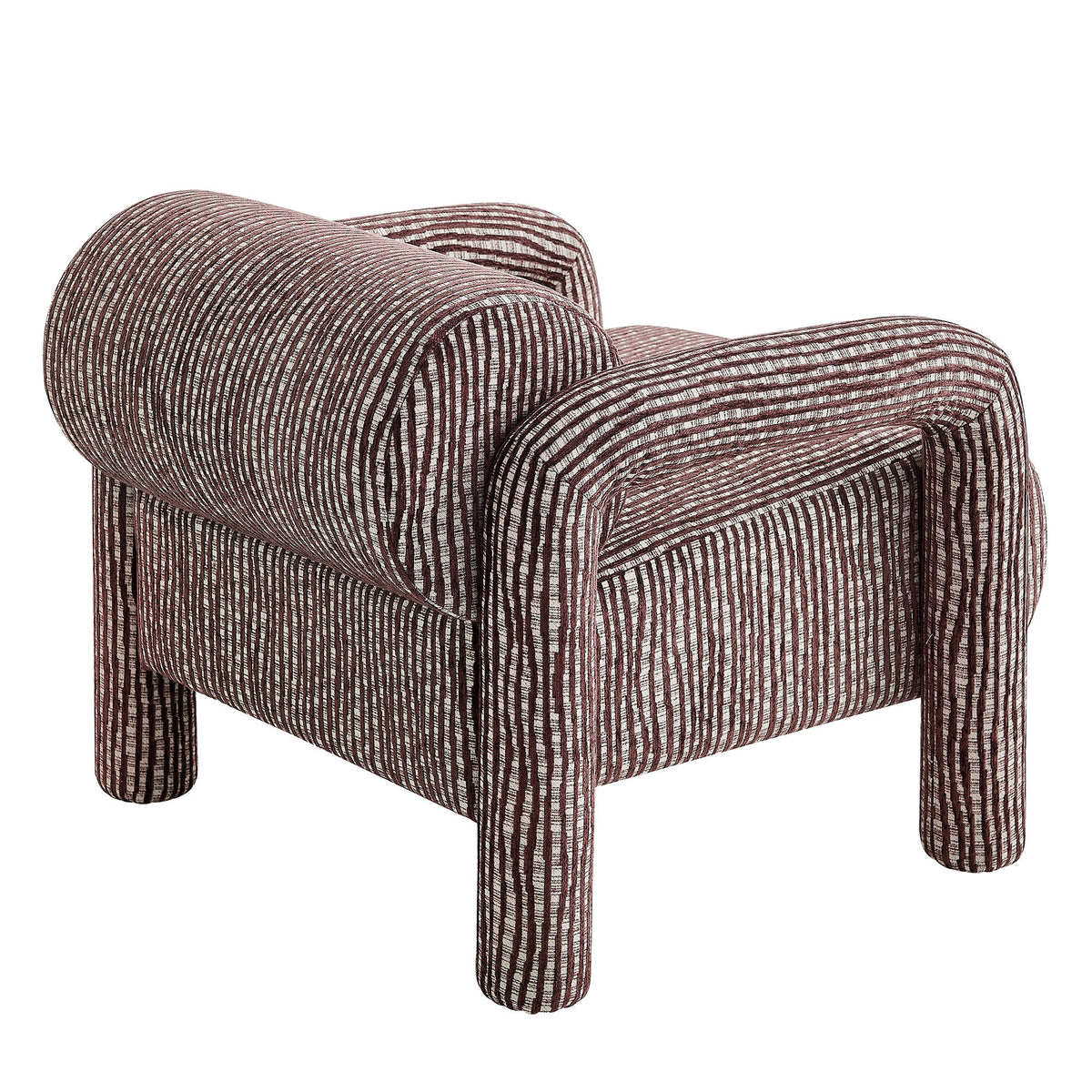 Quill Patterned Woven Fabric Accent Chair
