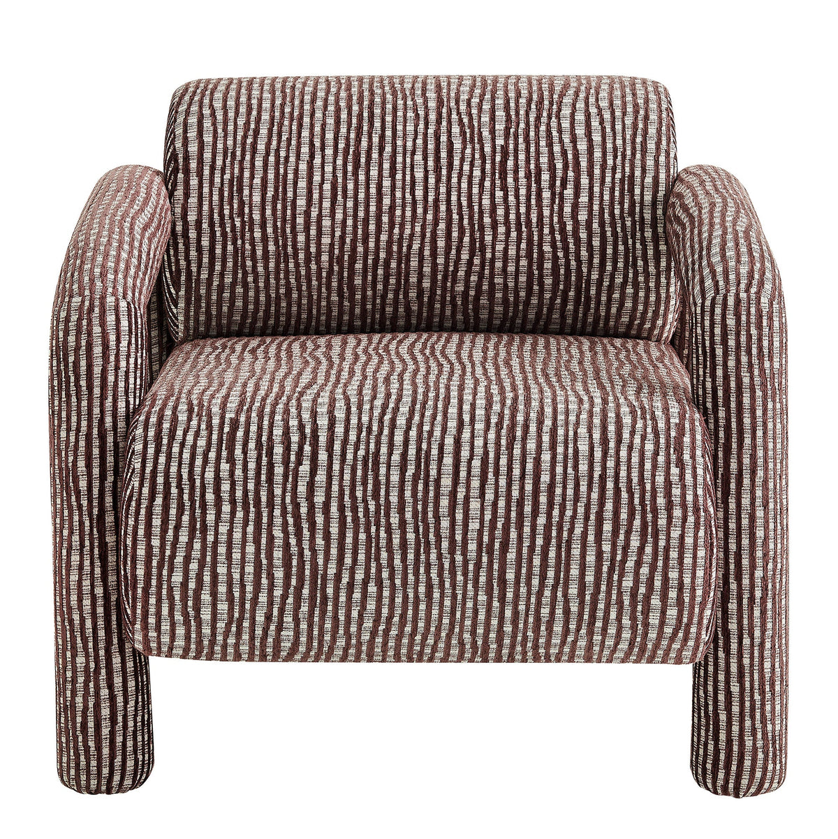 Quill Patterned Woven Fabric Accent Chair