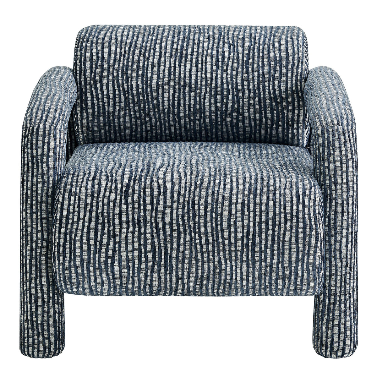 Quill Patterned Woven Fabric Accent Chair
