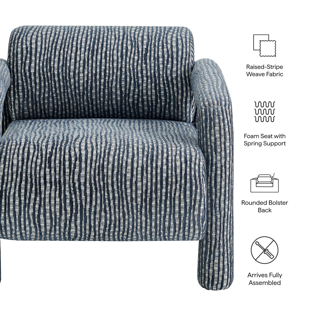 Quill Patterned Woven Fabric Accent Chair