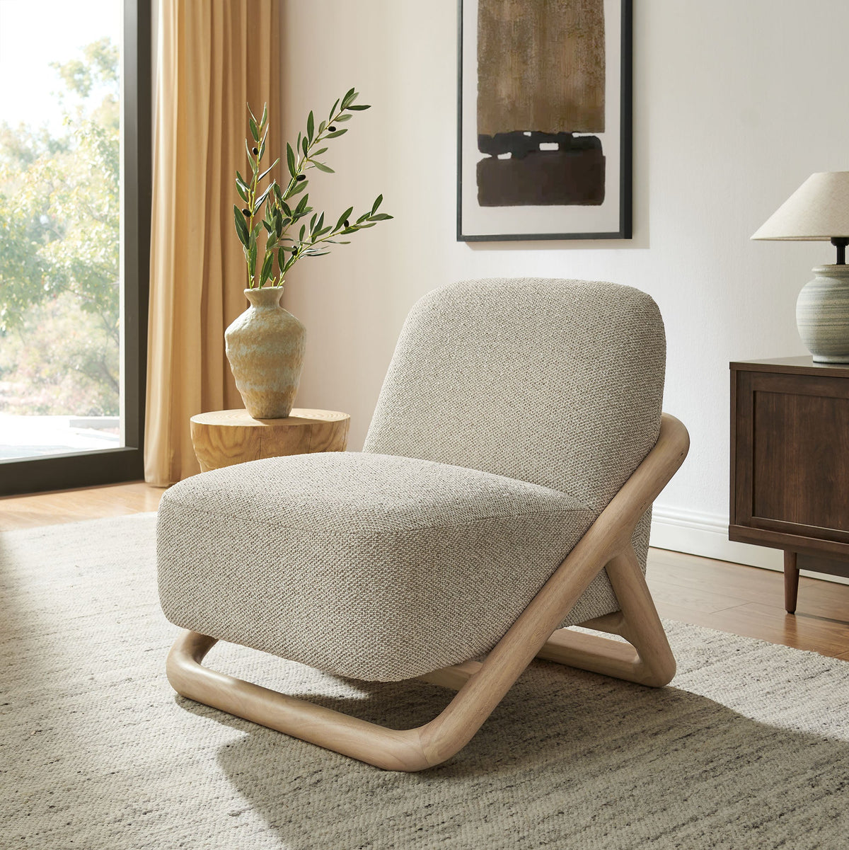 Vander Textured Fabric Accent Chair